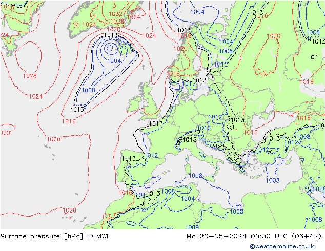 Surface pressure ECMWF Mo 20.05.2024 00 UTC