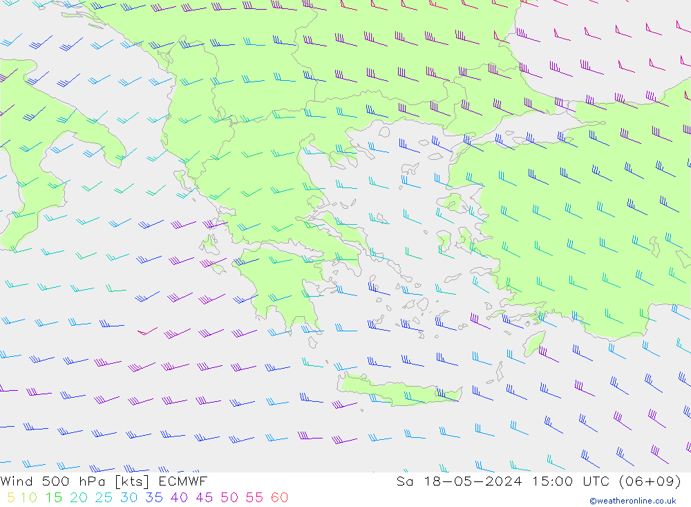 Wind 500 hPa ECMWF Sa 18.05.2024 15 UTC