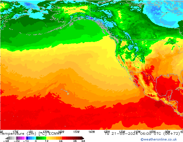 Temperatura (2m) ECMWF Ter 21.05.2024 06 UTC