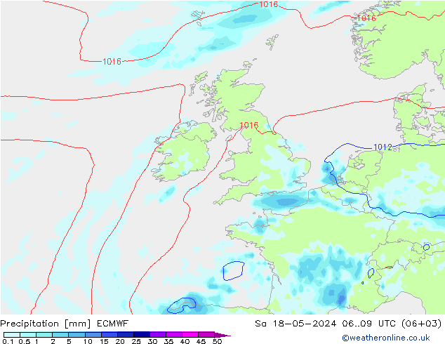 Precipitation ECMWF Sa 18.05.2024 09 UTC