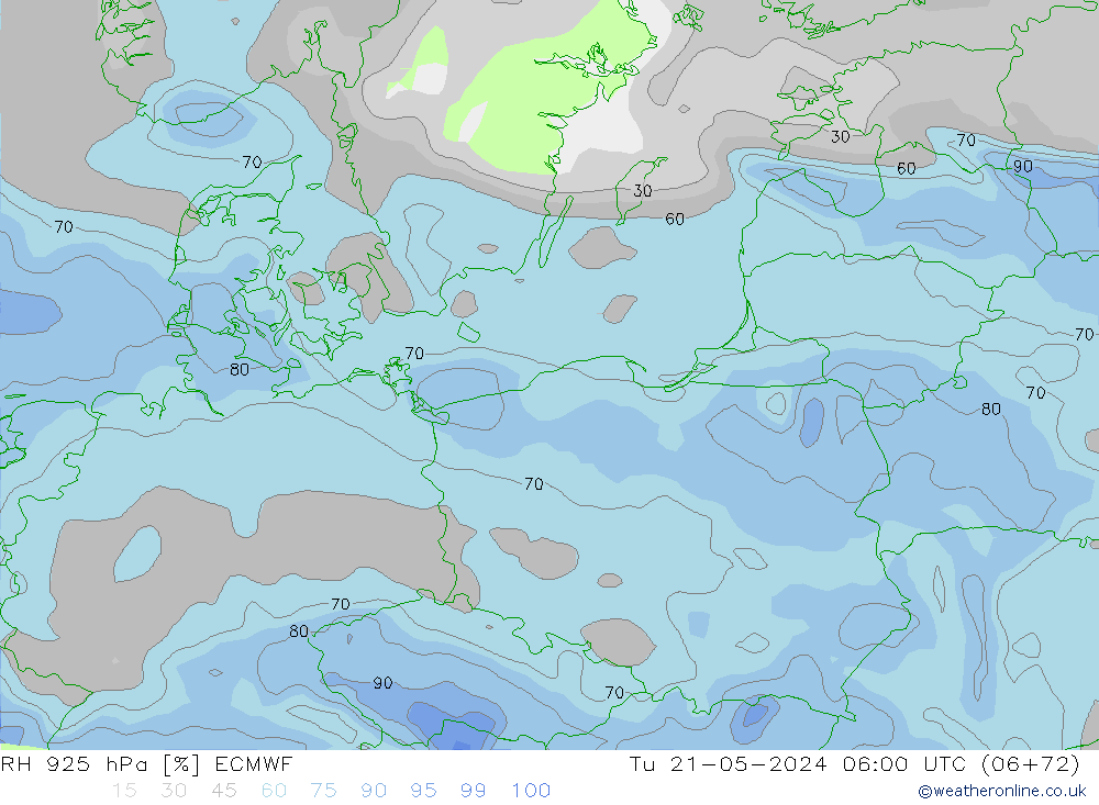 RH 925 hPa ECMWF mar 21.05.2024 06 UTC