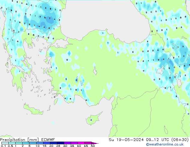 Precipitation ECMWF Su 19.05.2024 12 UTC