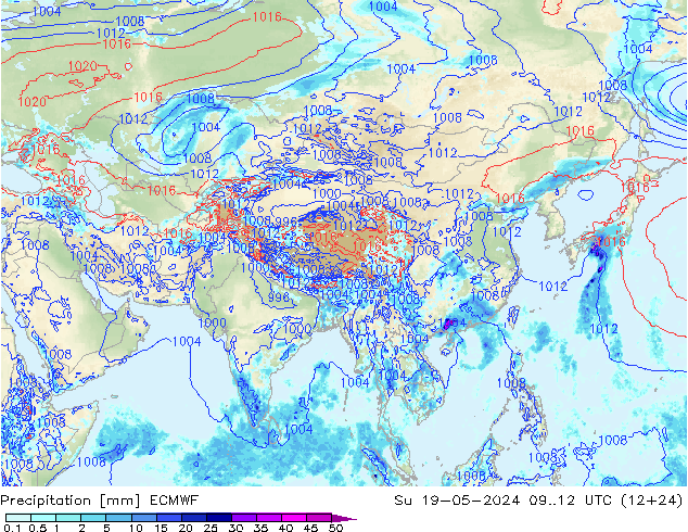 Yağış ECMWF Paz 19.05.2024 12 UTC