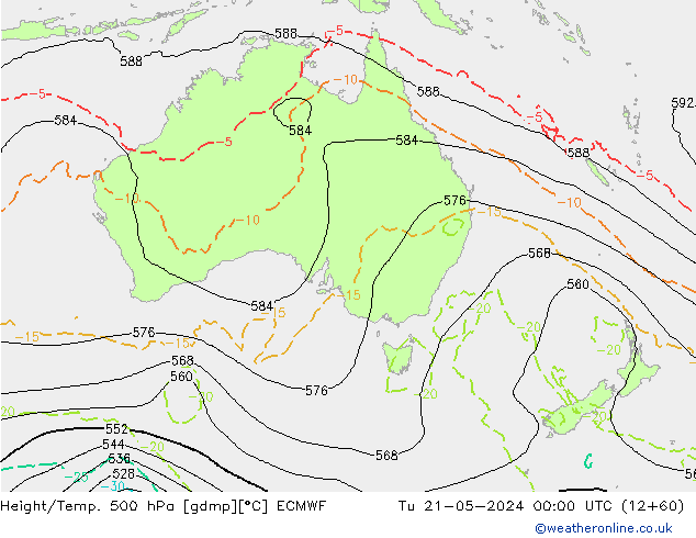 Z500/Rain (+SLP)/Z850 ECMWF Tu 21.05.2024 00 UTC