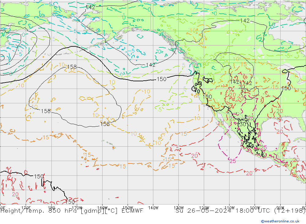 Yükseklik/Sıc. 850 hPa ECMWF Paz 26.05.2024 18 UTC