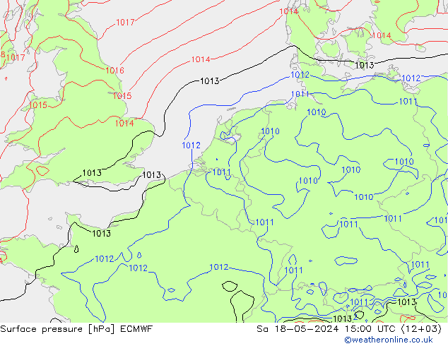地面气压 ECMWF 星期六 18.05.2024 15 UTC