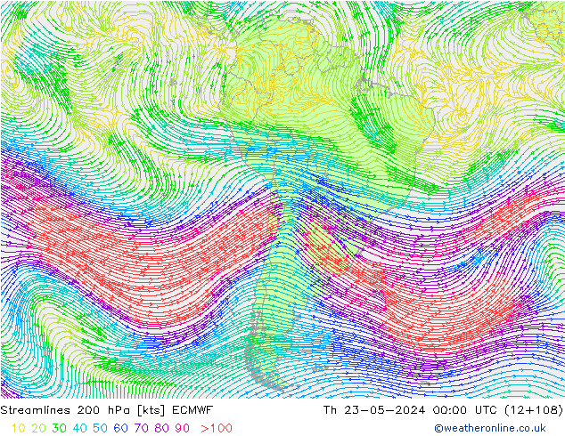 Rüzgar 200 hPa ECMWF Per 23.05.2024 00 UTC