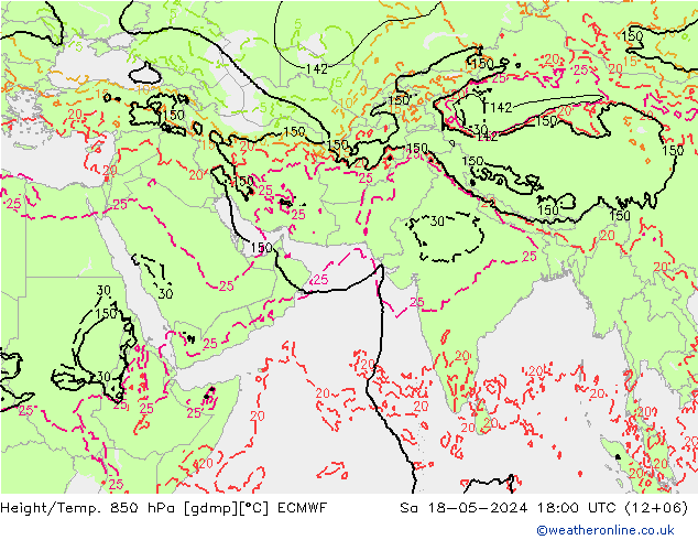 Z500/Rain (+SLP)/Z850 ECMWF sáb 18.05.2024 18 UTC