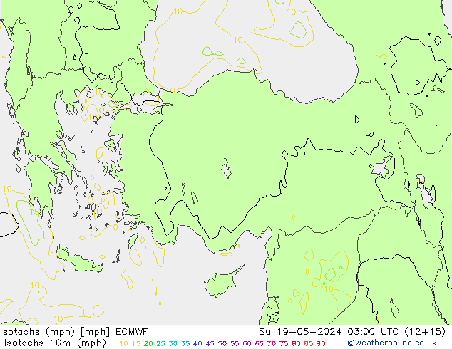Izotacha (mph) ECMWF nie. 19.05.2024 03 UTC