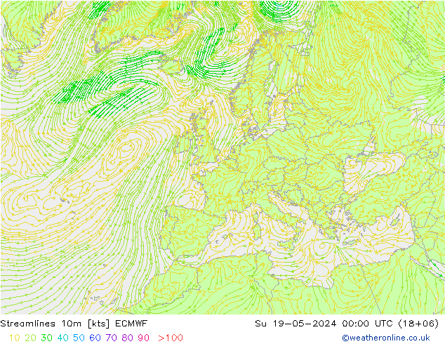 Rüzgar 10m ECMWF Paz 19.05.2024 00 UTC