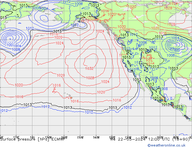 Yer basıncı ECMWF Çar 22.05.2024 12 UTC