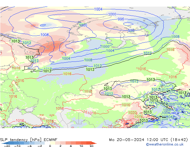 SLP tendency ECMWF Mo 20.05.2024 12 UTC