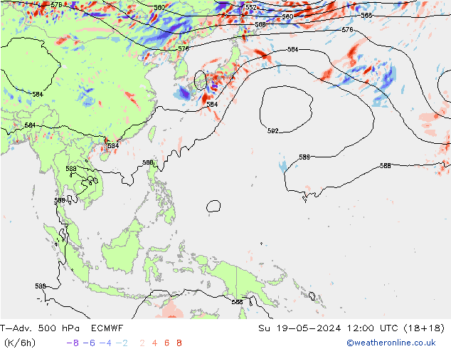T-Adv. 500 hPa ECMWF Paz 19.05.2024 12 UTC