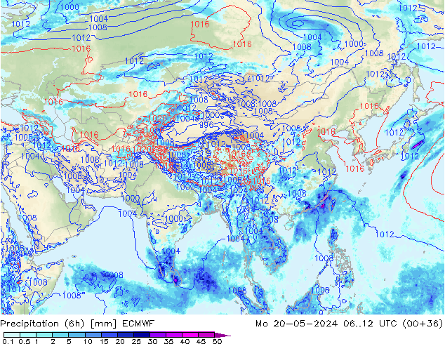 Yağış (6h) ECMWF Pzt 20.05.2024 12 UTC