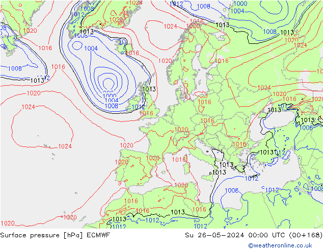 ciśnienie ECMWF nie. 26.05.2024 00 UTC