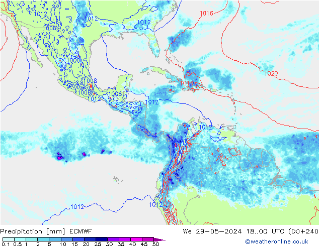 precipitação ECMWF Qua 29.05.2024 00 UTC