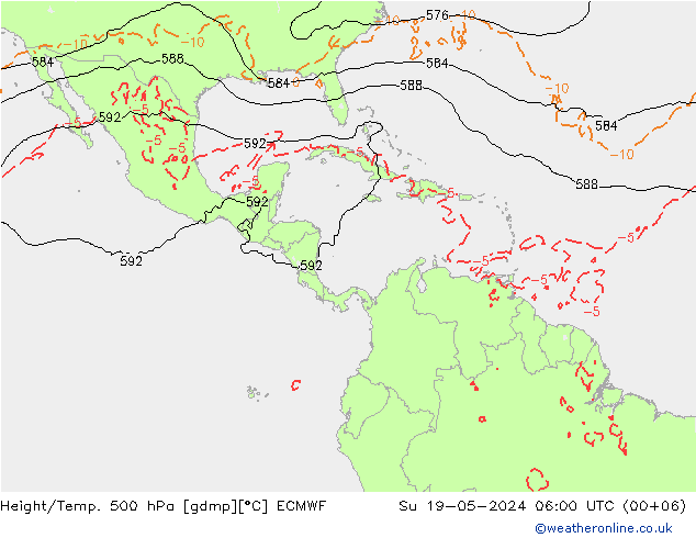 Z500/Rain (+SLP)/Z850 ECMWF Ne 19.05.2024 06 UTC