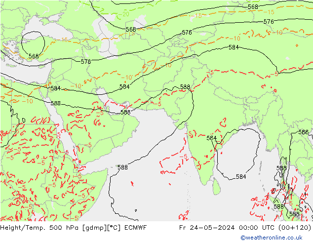 Z500/Yağmur (+YB)/Z850 ECMWF Cu 24.05.2024 00 UTC