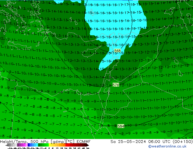 Z500/Rain (+SLP)/Z850 ECMWF Sa 25.05.2024 06 UTC