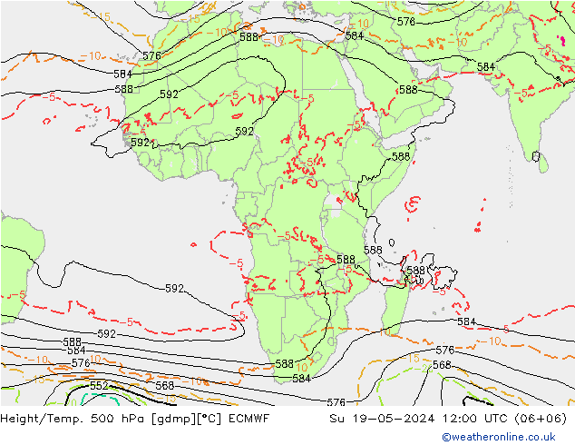 Z500/Rain (+SLP)/Z850 ECMWF dim 19.05.2024 12 UTC