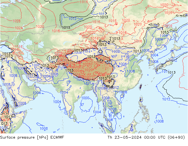 ciśnienie ECMWF czw. 23.05.2024 00 UTC