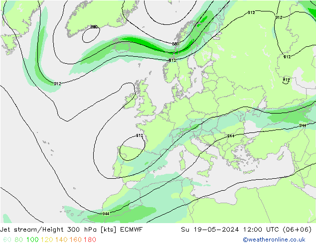 高速氣流 ECMWF 星期日 19.05.2024 12 UTC