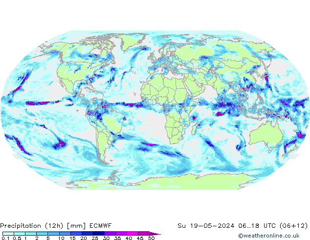 Nied. akkumuliert (12Std) ECMWF So 19.05.2024 18 UTC