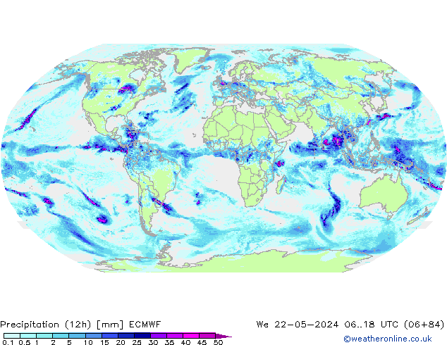 осадки (12h) ECMWF ср 22.05.2024 18 UTC