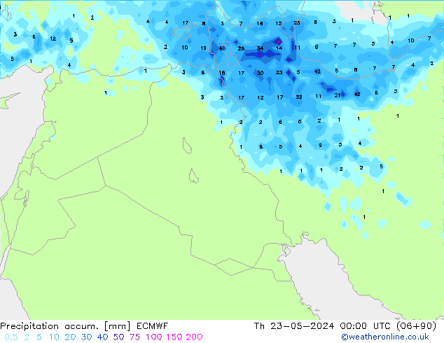 Toplam Yağış ECMWF Per 23.05.2024 00 UTC