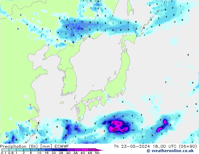 Yağış (6h) ECMWF Per 23.05.2024 00 UTC