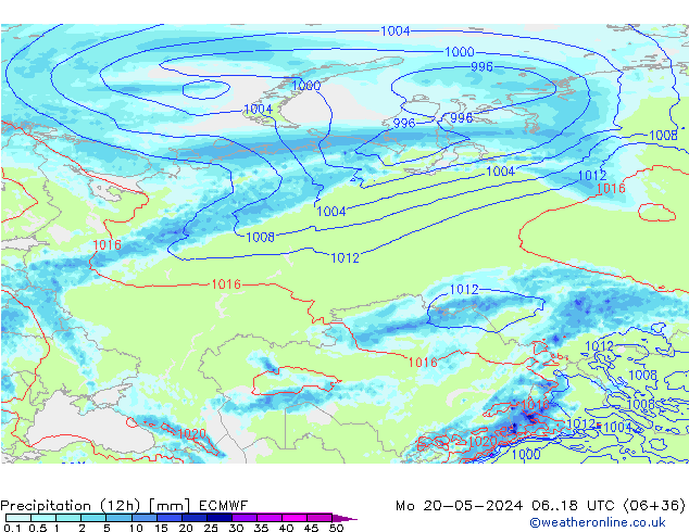 Yağış (12h) ECMWF Pzt 20.05.2024 18 UTC