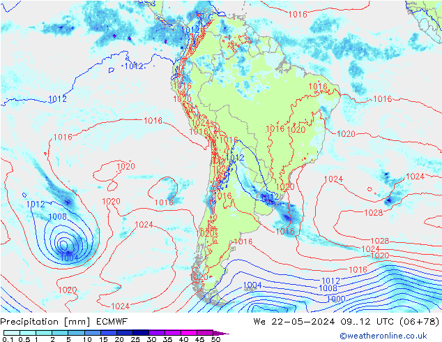 Precipitation ECMWF We 22.05.2024 12 UTC