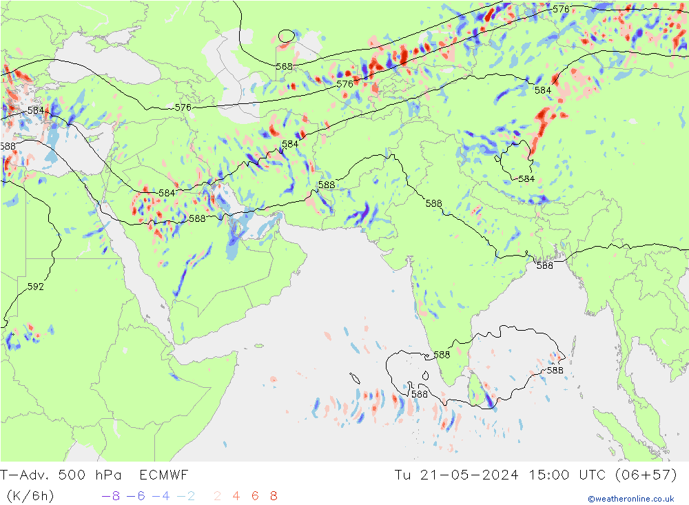 T-Adv. 500 hPa ECMWF Tu 21.05.2024 15 UTC