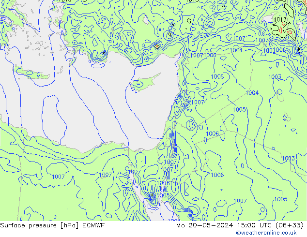 Surface pressure ECMWF Mo 20.05.2024 15 UTC
