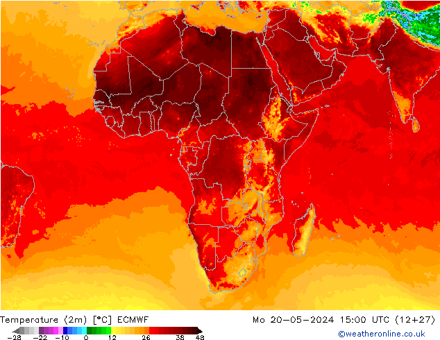 température (2m) ECMWF lun 20.05.2024 15 UTC