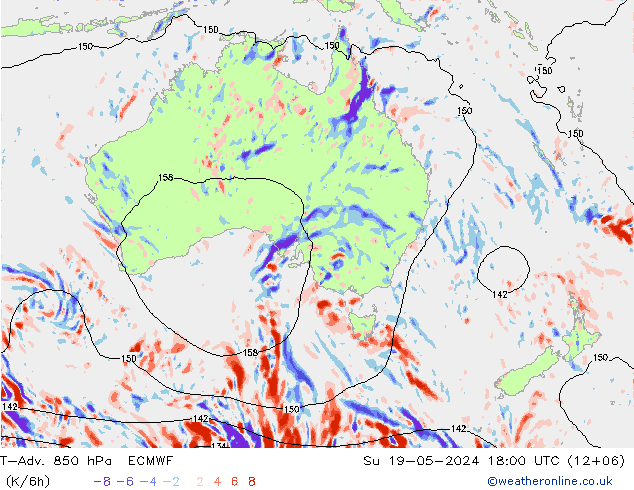 T-Adv. 850 hPa ECMWF nie. 19.05.2024 18 UTC