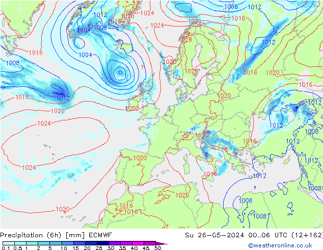 Z500/Rain (+SLP)/Z850 ECMWF Ne 26.05.2024 06 UTC