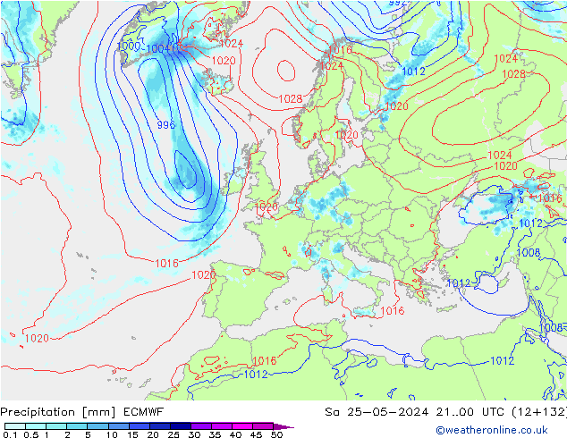 Précipitation ECMWF sam 25.05.2024 00 UTC