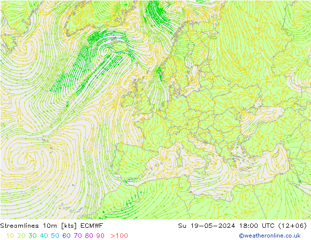 风 10m ECMWF 星期日 19.05.2024 18 UTC