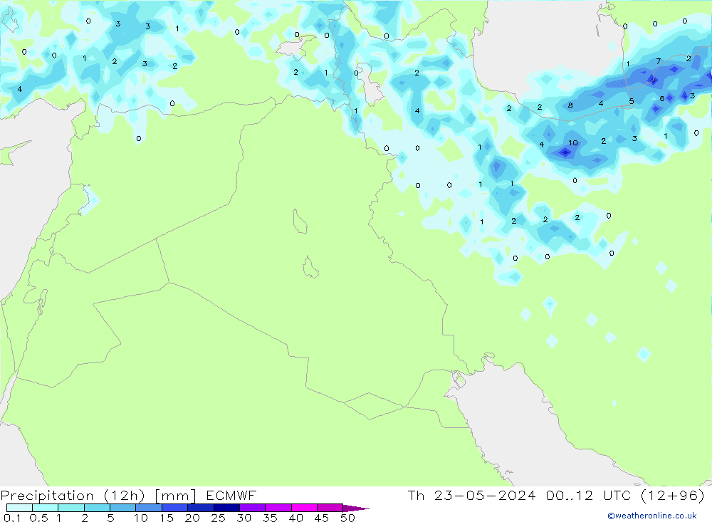 Yağış (12h) ECMWF Per 23.05.2024 12 UTC