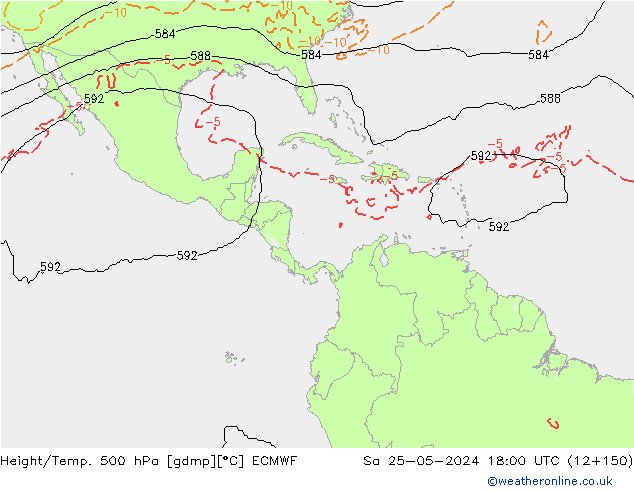 Z500/Regen(+SLP)/Z850 ECMWF za 25.05.2024 18 UTC