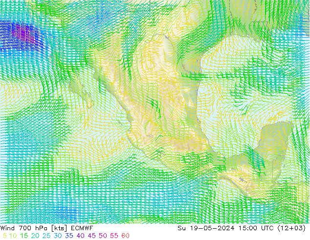 Wind 700 hPa ECMWF Su 19.05.2024 15 UTC