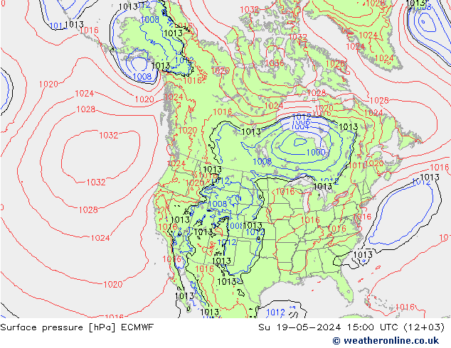 地面气压 ECMWF 星期日 19.05.2024 15 UTC