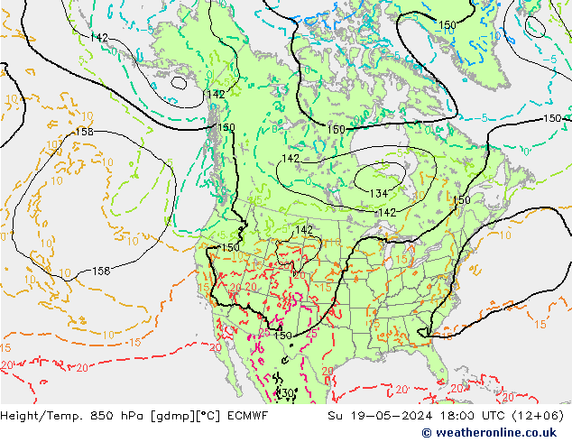Z500/Rain (+SLP)/Z850 ECMWF dom 19.05.2024 18 UTC