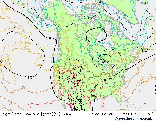 Z500/Rain (+SLP)/Z850 ECMWF Qui 23.05.2024 00 UTC