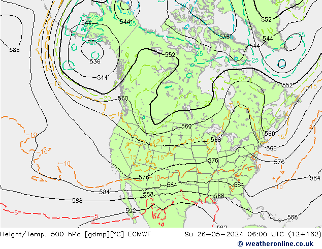 Géop./Temp. 500 hPa ECMWF dim 26.05.2024 06 UTC