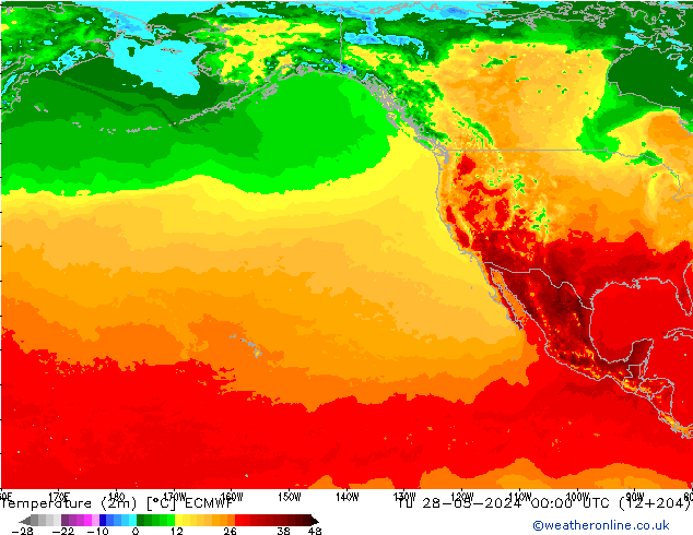 Temperatura (2m) ECMWF Ter 28.05.2024 00 UTC