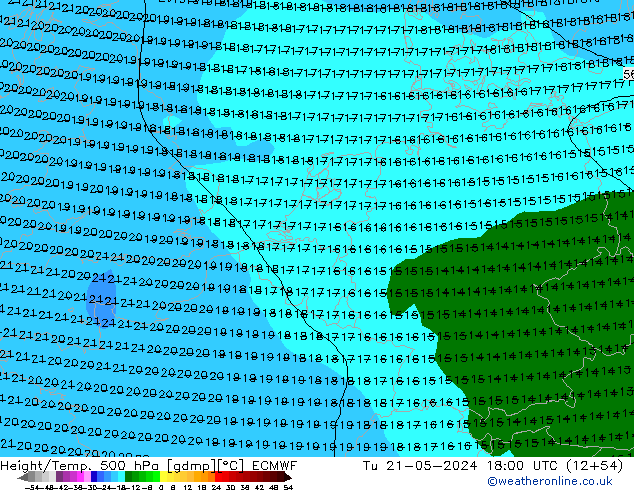 Z500/Rain (+SLP)/Z850 ECMWF Di 21.05.2024 18 UTC