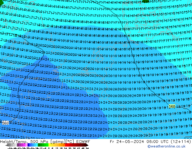 Z500/Rain (+SLP)/Z850 ECMWF ��� 24.05.2024 06 UTC