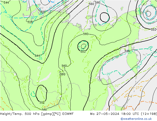 Z500/Rain (+SLP)/Z850 ECMWF ��� 27.05.2024 18 UTC
